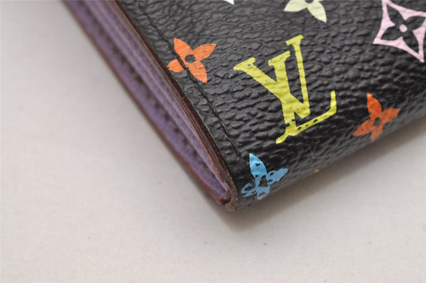 Auth Louis Vuitton Monogram Multicolor Portefeuille Sarah Wallet Black Box 1982J