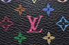 Auth Louis Vuitton Monogram Multicolor Portefeuille Sarah Wallet Black Box 1982J