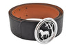 Authentic HERMES Horse Buckle Leather Belt Size 90cm 35.4" Black Brown 1983K