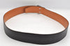 Authentic HERMES Horse Buckle Leather Belt Size 90cm 35.4" Black Brown 1983K