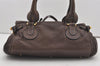 Authentic Chloe Vintage Paddington Leather Shoulder Hand Bag Brown 1985J