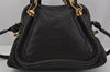 Authentic Chloe Paraty Medium 2Way Shoulder Hand Bag Purse Leather Black 1986J