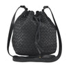 Authentic BOTTEGA VENETA Intrecciato Leather Shoulder Drawstring Bag Black 1986K