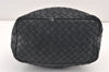 Authentic BOTTEGA VENETA Intrecciato Leather Shoulder Drawstring Bag Black 1986K