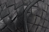 Authentic BOTTEGA VENETA Intrecciato Leather Shoulder Drawstring Bag Black 1986K