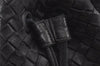 Authentic BOTTEGA VENETA Intrecciato Leather Shoulder Drawstring Bag Black 1986K