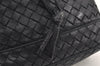 Authentic BOTTEGA VENETA Intrecciato Leather Shoulder Drawstring Bag Black 1986K