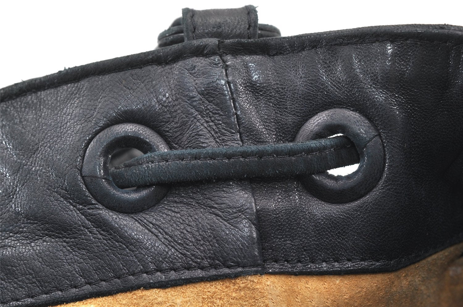 Authentic BOTTEGA VENETA Intrecciato Leather Shoulder Drawstring Bag Black 1986K