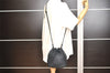 Authentic BOTTEGA VENETA Intrecciato Leather Shoulder Drawstring Bag Black 1986K
