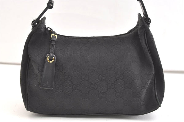 Authentic GUCCI Shoulder Hand Bag Purse GG Canvas Leather 92699 Black 1988K