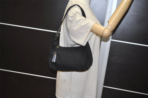 Authentic GUCCI Shoulder Hand Bag Purse GG Canvas Leather 92699 Black 1988K