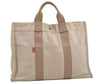 Authentic HERMES New Fourre Tout MM Hand Tote Bag Canvas Leather Beige 1989J