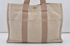 Authentic HERMES New Fourre Tout MM Hand Tote Bag Canvas Leather Beige 1989J