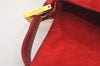 Authentic FENDI Mamma Baguette Shoulder Hand Bag Purse Suede Leather Red 1990J