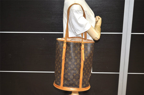 Authentic Louis Vuitton Monogram Bucket GM Shoulder Tote Bag M42236 LV 1990K