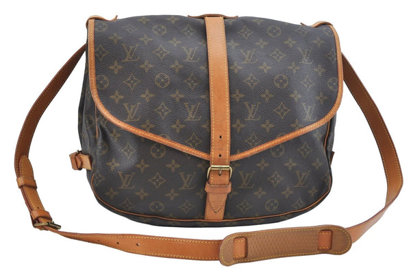 Authentic Louis Vuitton Monogram Saumur 35 Shoulder Cross Bag M42254 LV 1991J