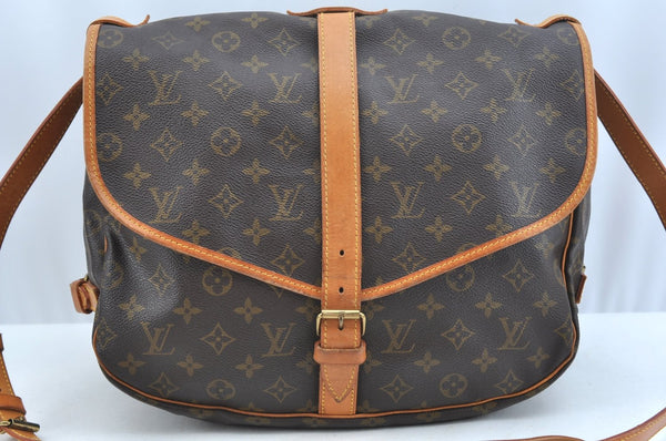 Authentic Louis Vuitton Monogram Saumur 35 Shoulder Cross Bag M42254 LV 1991J