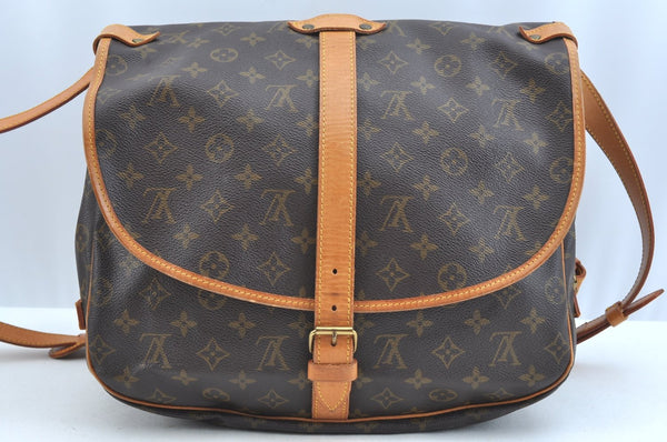 Authentic Louis Vuitton Monogram Saumur 35 Shoulder Cross Bag M42254 LV 1991J