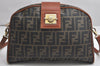 Authentic FENDI Zucca Shoulder Cross Body Bag Purse PVC Leather Brown 1991K