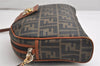 Authentic FENDI Zucca Shoulder Cross Body Bag Purse PVC Leather Brown 1991K