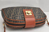 Authentic FENDI Zucca Shoulder Cross Body Bag Purse PVC Leather Brown 1991K