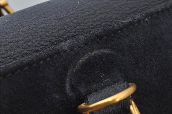 Authentic GUCCI Bamboo 2Way Shoulder Hand Bag Suede Leather Navy 1992J