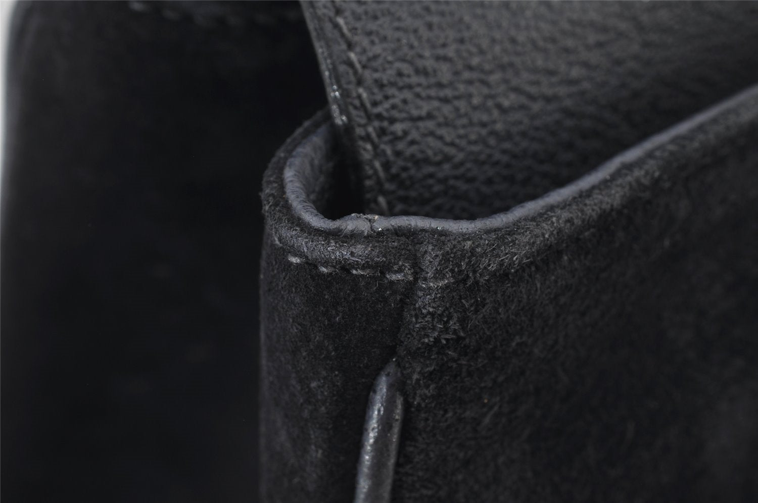 Authentic GUCCI Bamboo 2Way Shoulder Hand Bag Suede Leather Navy 1992J