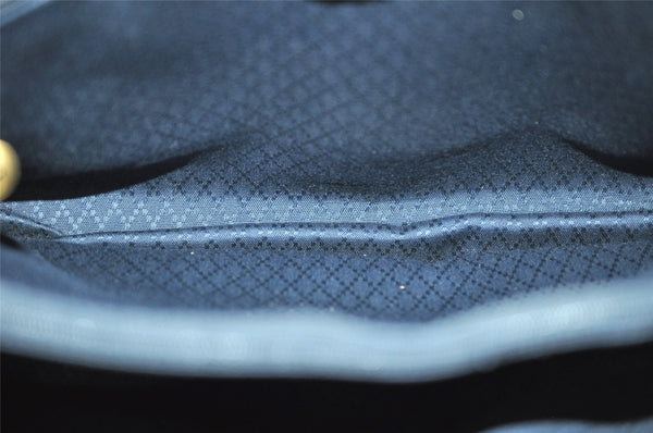 Authentic GUCCI Bamboo 2Way Shoulder Hand Bag Suede Leather Navy 1992J