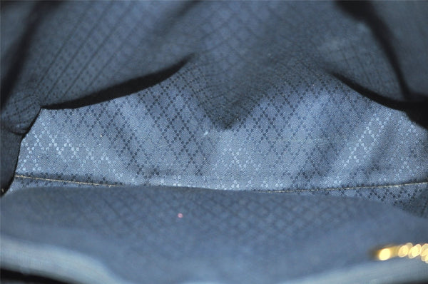 Authentic GUCCI Bamboo 2Way Shoulder Hand Bag Suede Leather Navy 1992J