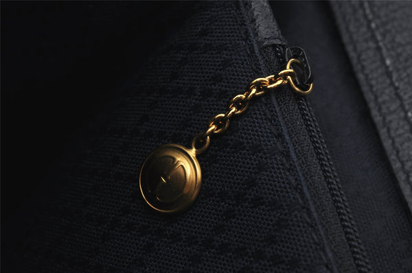 Authentic GUCCI Bamboo 2Way Shoulder Hand Bag Suede Leather Navy 1992J