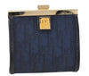 Authentic Christian Dior Trotter Coin Purse Canvas Leather Navy Blue 1992K