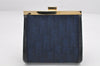 Authentic Christian Dior Trotter Coin Purse Canvas Leather Navy Blue 1992K