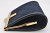 Authentic Christian Dior Trotter Coin Purse Canvas Leather Navy Blue 1992K