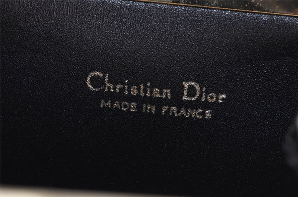 Authentic Christian Dior Trotter Coin Purse Canvas Leather Navy Blue 1992K