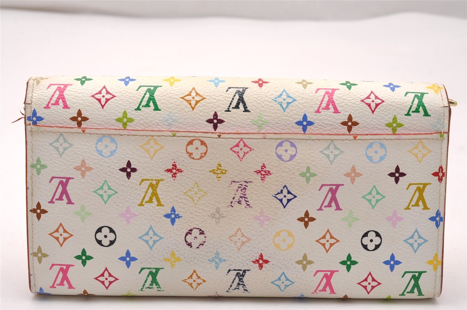 Auth Louis Vuitton Monogram Multicolor Portefeuille Sarah Wallet M60667 LV 1993J