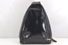 Authentic GUCCI Bamboo Shoulder Cross Bag Enamel Navy Blue Junk 1993K