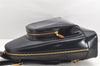 Authentic GUCCI Bamboo Shoulder Cross Bag Enamel Navy Blue Junk 1993K