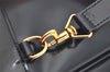 Authentic GUCCI Bamboo Shoulder Cross Bag Enamel Navy Blue Junk 1993K