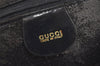Authentic GUCCI Bamboo Shoulder Cross Bag Enamel Navy Blue Junk 1993K
