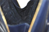 Authentic GUCCI Bamboo Shoulder Cross Bag Enamel Navy Blue Junk 1993K