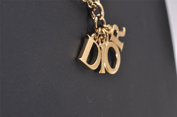 Authentic Christian Dior Gold Tone Chain Pendant Necklace CD 1995J