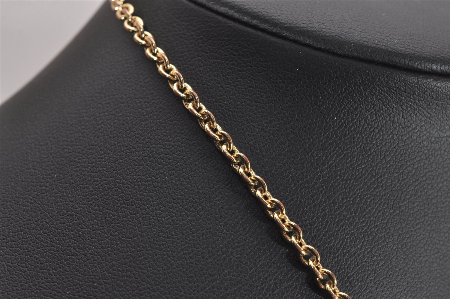 Authentic Christian Dior Gold Tone Chain Pendant Necklace CD 1995J