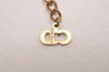 Authentic Christian Dior Gold Tone Chain Pendant Necklace CD 1995J