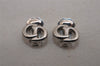 Authentic Christian Dior Clip-On Earrings Silver Tone CD 1996J