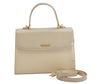 Authentic Burberrys Leather 2Way Shoulder Hand Bag Purse Cream White 1996K