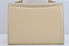 Authentic Burberrys Leather 2Way Shoulder Hand Bag Purse Cream White 1996K