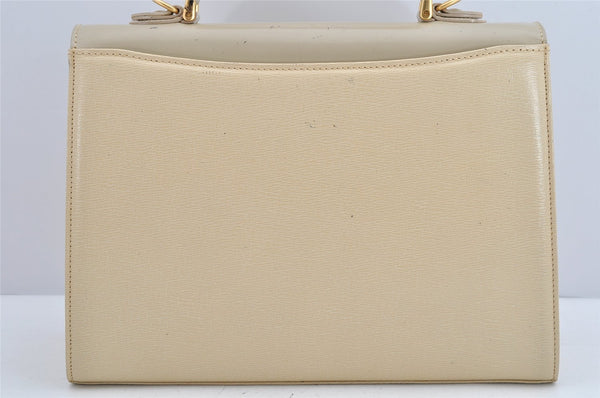 Authentic Burberrys Leather 2Way Shoulder Hand Bag Purse Cream White 1996K