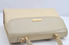 Authentic Burberrys Leather 2Way Shoulder Hand Bag Purse Cream White 1996K