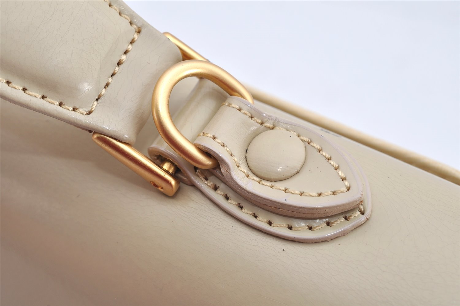 Authentic Burberrys Leather 2Way Shoulder Hand Bag Purse Cream White 1996K