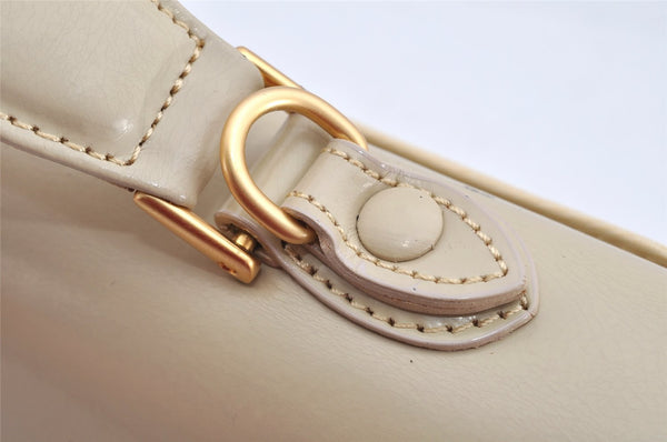 Authentic Burberrys Leather 2Way Shoulder Hand Bag Purse Cream White 1996K